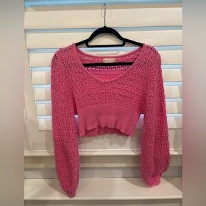 Altar'd State Vibrant Pink Knit Top